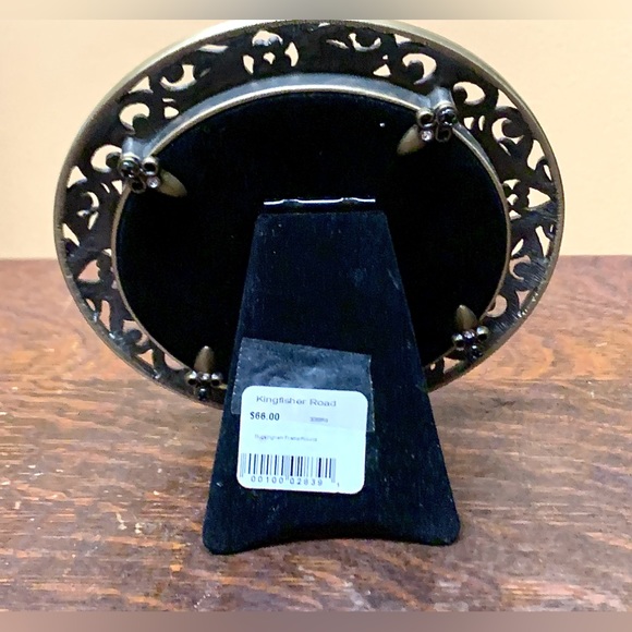 Kingfisher Road Ornate Colored Rhinestone Beaded Patinated Metal Picture Frame - Picture 4 of 16